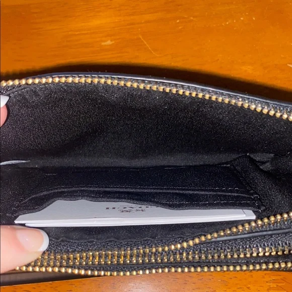 Coach Black and Brown Wristlet with Gold Accents - Picture 5 of 7
